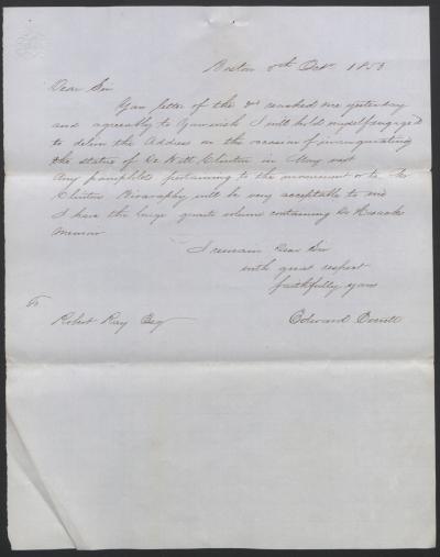 35. Copy of Letter from Edward Everett to Robert Ray