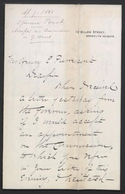 Spencer Trask to Henry E. Pierrepont